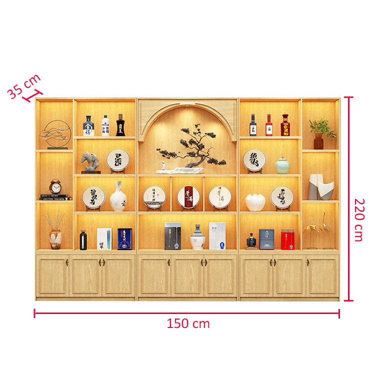 Solid Wood Tea and Tobacco Display Cabinets for Supermarkets