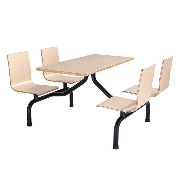 One-piece Dining Table and Chairs for School Canteen