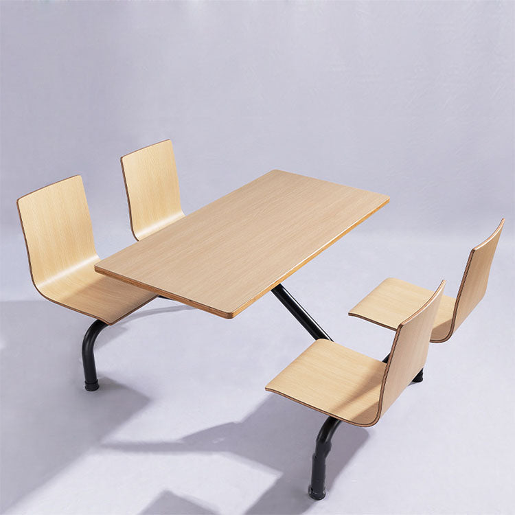 One-piece Dining Table and Chairs for School Canteen