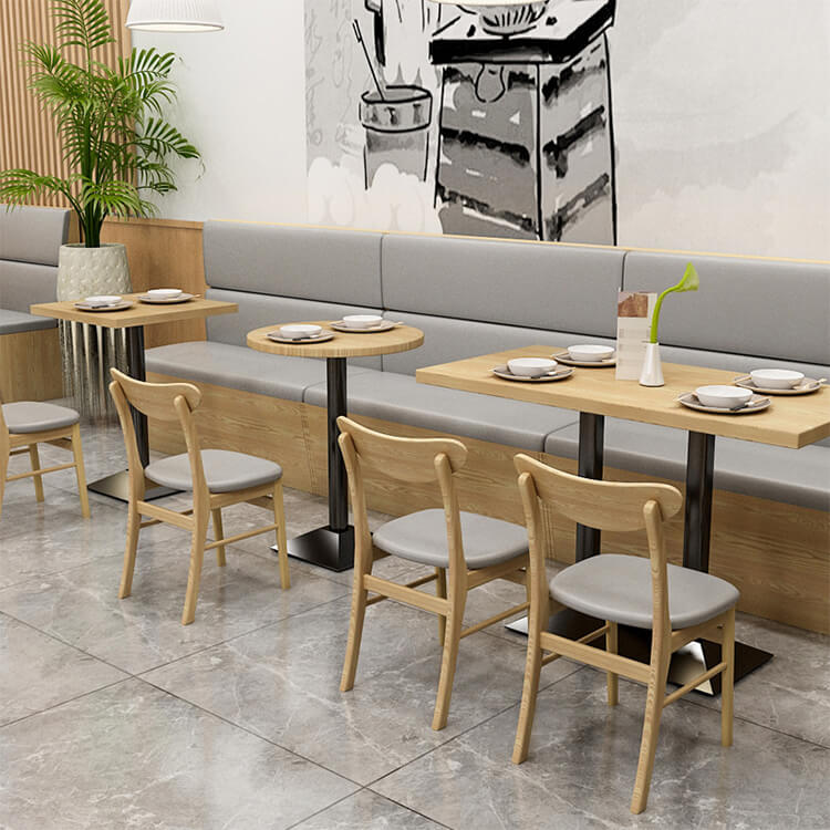 Modern Minimalist High End Leather Dining Table and Chairs in Gray