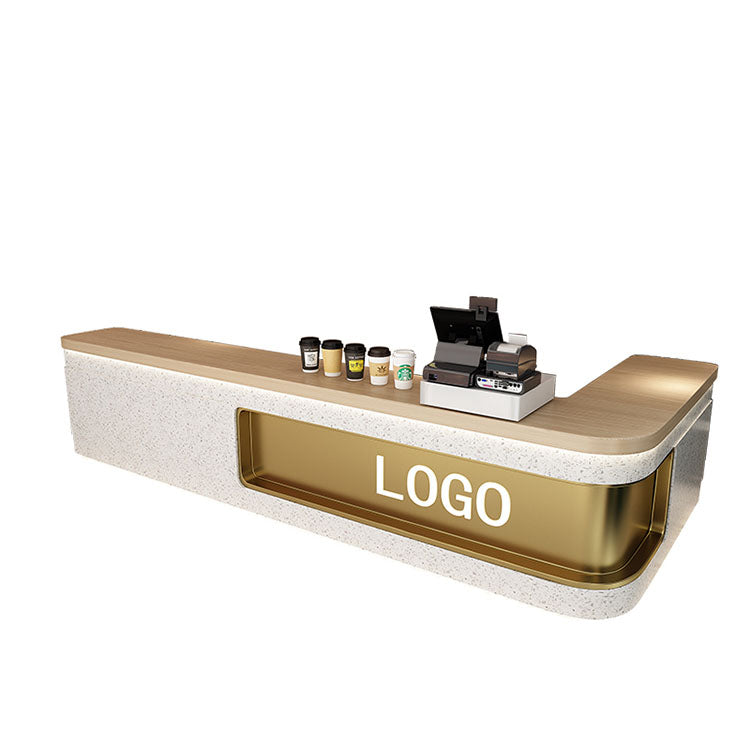 Simple Milk Tea Shop Counter with Corner Cash Register