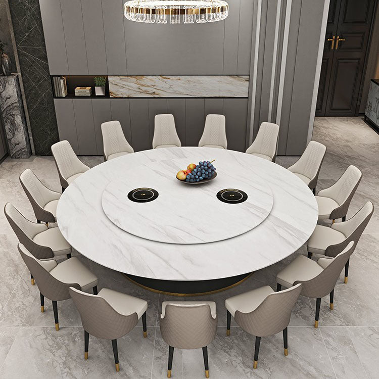 Hotel Electric Rock Slab Large Round Dining Table