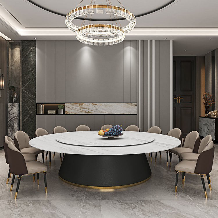 Hotel Electric Rock Slab Large Round Dining Table