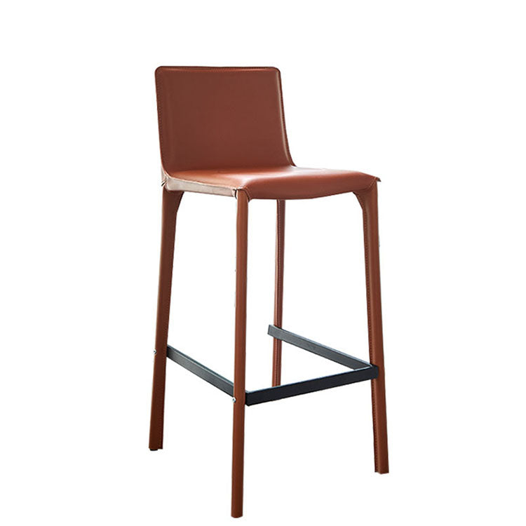 Ltalian Minimalist Saddle Leather Bar Stool