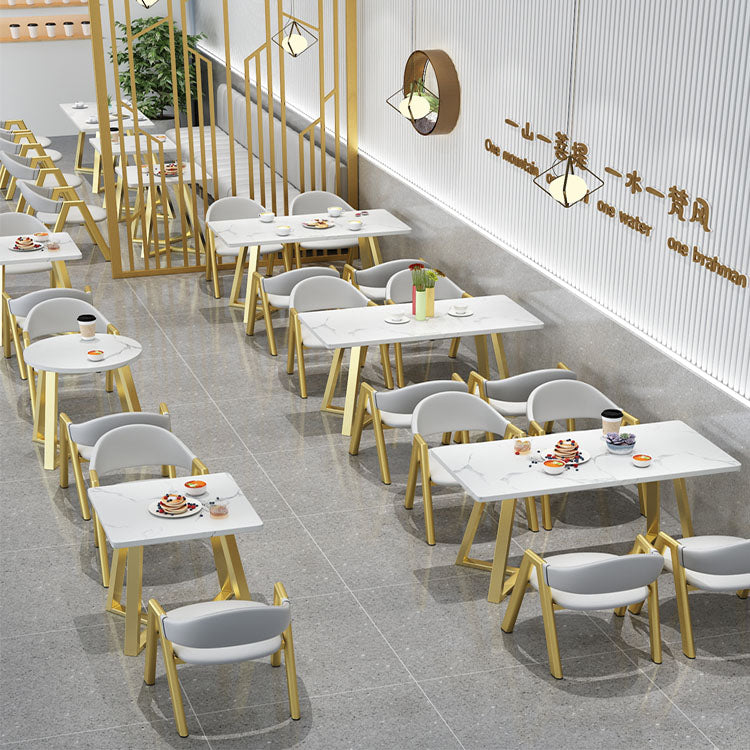 Minimalist Restaurant Booth Sofa Table and Chair Set in Gray