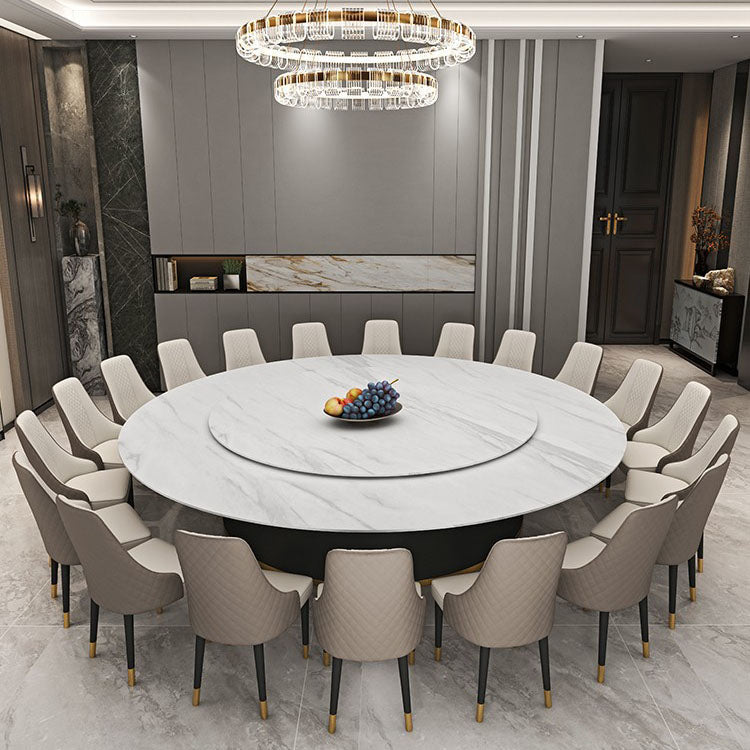 Hotel Electric Rock Slab Large Round Dining Table