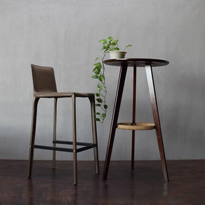 Ltalian Minimalist Saddle Leather Bar Stool