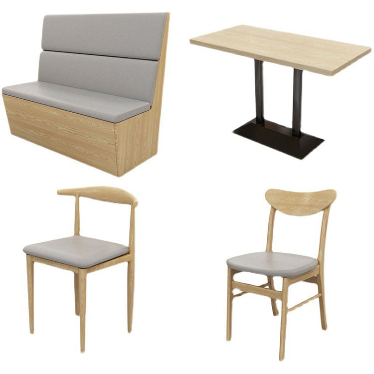 Modern Minimalist Restaurant Table and Chair Set, Single Chairs, and Double Seating Booths