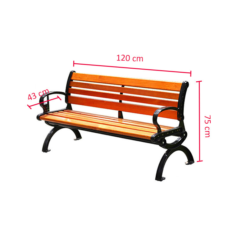 Simple Outdoor Solid Wood Benches for Parks and Plazas