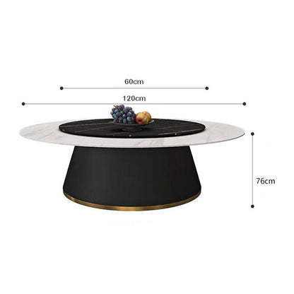 Hotel Electric Rock Slab Large Round Dining Table