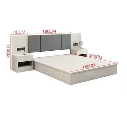 Hotel Solid Wood Panel Bed