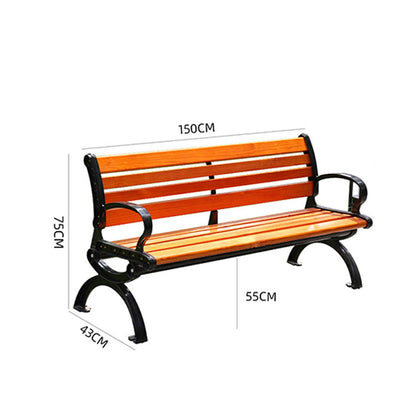 Simple Outdoor Solid Wood Benches for Parks and Plazas