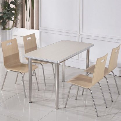 School Cafeteria Stainless Steel One-piece Dining Table and Chairs