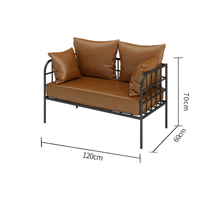 American Industrial Style Coffee Shop or Bar Booth Sofa Chair in Brown