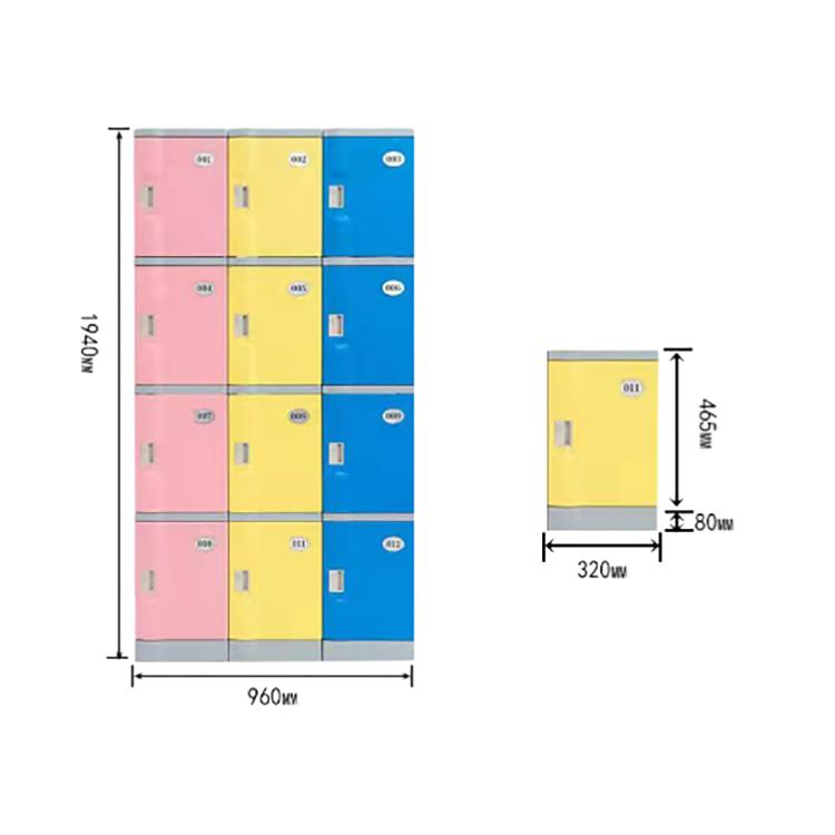 Waterproof Plastic Locker Storage Cabinet Student Bookbag Locker