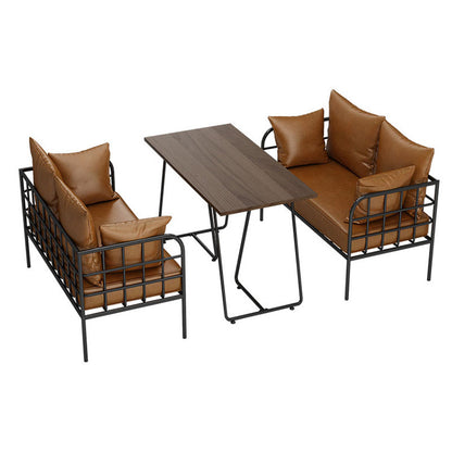 American Industrial Style Coffee Shop or Bar Booth Sofa Chair in Brown