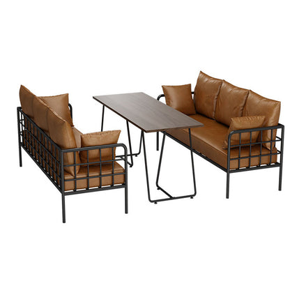 American Industrial Style Coffee Shop or Bar Booth Sofa Chair in Brown