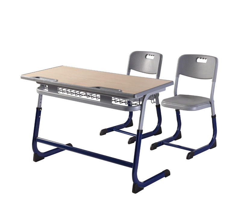 Double Medium Fiberboard Liftable Training Classroom Desks and Chairs