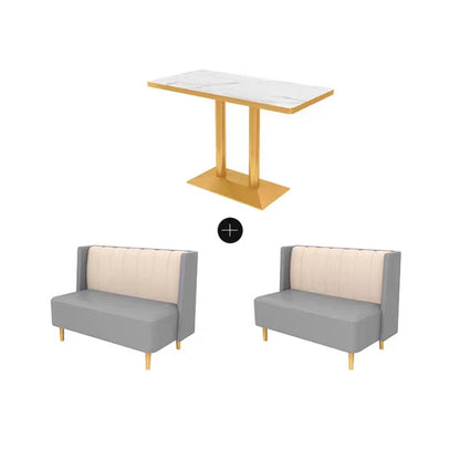 Luxurious Coffee Shop Booth Sofa Table and Chair Set for Two People