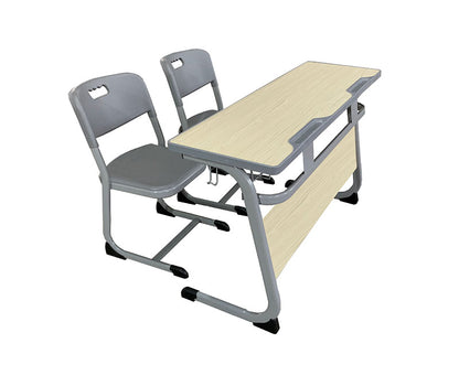 Double Medium Fiberboard Liftable Training Classroom Desks and Chairs