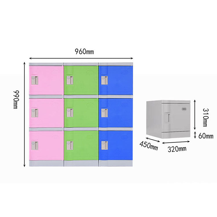 Waterproof Plastic Locker Storage Cabinet Student Bookbag Locker