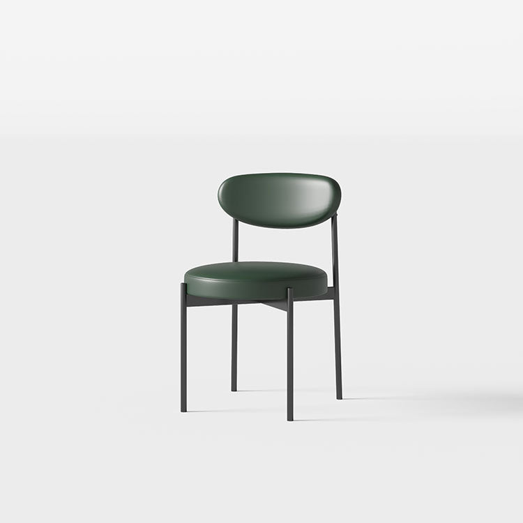 Industrial Style Restaurant Booth Table and Chair, Genuine Leather, in Green