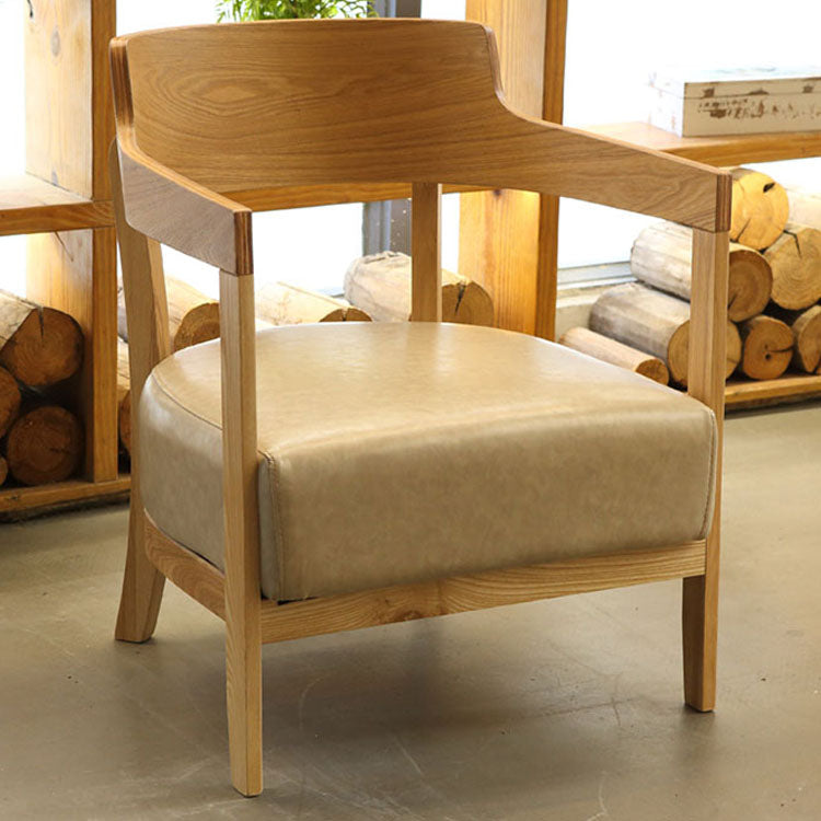 Casual Coffee Shop Table and Chair Set, Solid Wood Negotiation Sofa in Brown Color