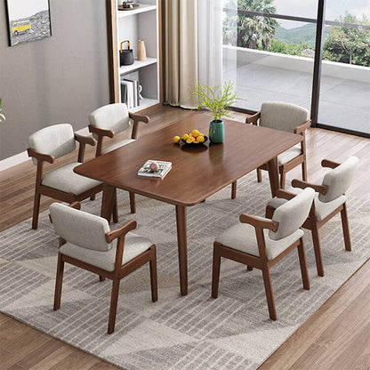 Minimalist Solid Wood Rectangular Dining Table, Small Apartment Dining Table and Chairs