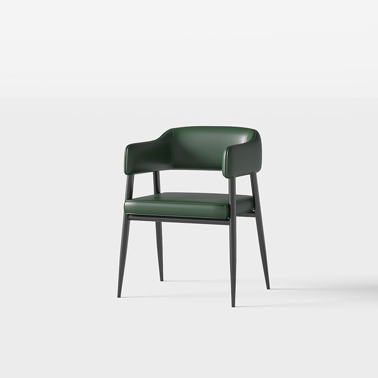 Industrial Style Restaurant Booth Table and Chair, Genuine Leather, in Green