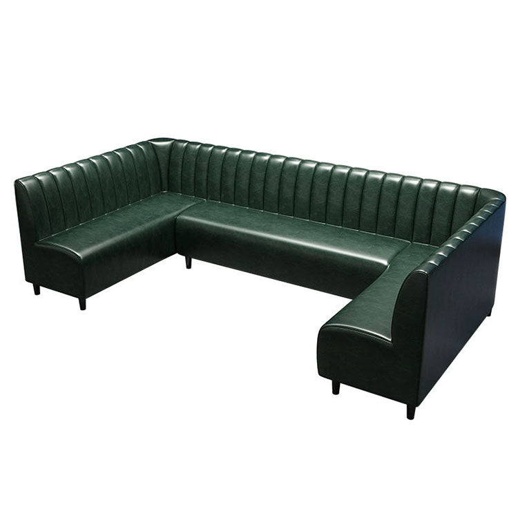 Coffee and Dessert Shop Vintage Style Sofa Combination, Double Seat Booth in Green