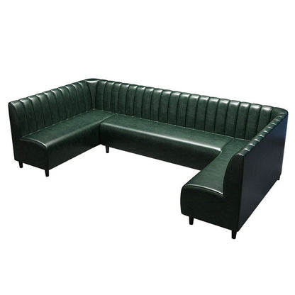 Coffee and Dessert Shop Vintage Style Sofa Combination, Double Seat Booth in Green