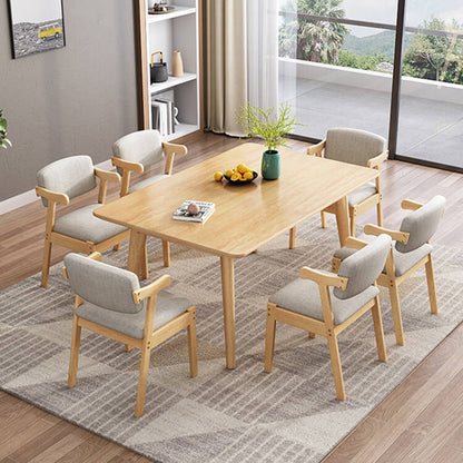 Minimalist Solid Wood Rectangular Dining Table, Small Apartment Dining Table and Chairs